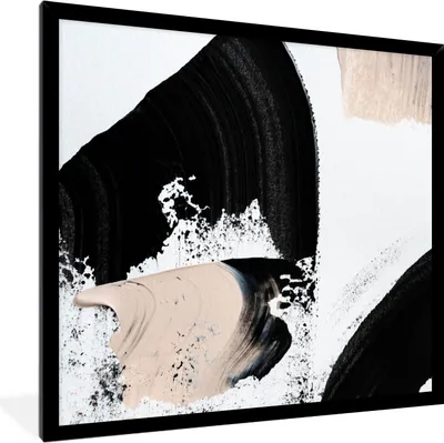 Produktbild von MuchoWow® Gerahmtes Poster Malerei - Abstrakt - Design 40x40 cm - Poster mit Schwarzem Bilderrahmen Wandposter Rahmen Foto Bilder - Mit Rahmen - Wanddekoration Schlafzimmer