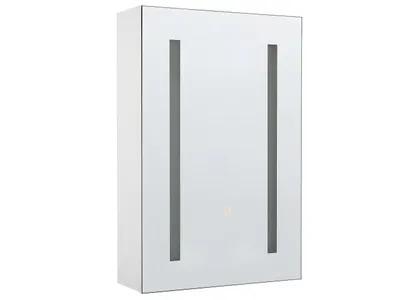Zdjęcie produktu dla BELIANI Szafka wisząca z lustrem i oświetleniem LED biała 40 x 60 cm nowoczesna