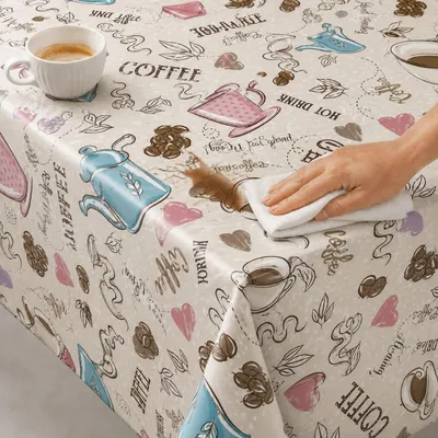 Produktbild von Wachstuchtischdecke Kaffee abwischbar 140 x 400 - 34688-Coffee