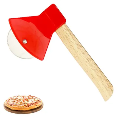 Pizzaschneider Axtform, Edelstahl, 21 cm, rot
