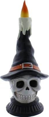 Produktbild von LED Totenkopf mit Kerze - ca. 20,4 x 17,2 x 40 cm