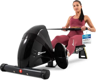 Obrázek produktu pro Běžecký trenažér – Veslovací trenažér – Fitness zařízení – Veslovací trenažér pro domácí použití – 10 úrovní odporu – Setrvačník – Skládací