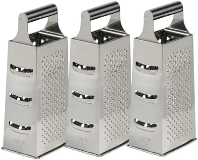 Image de KESPER | Jeu de 3 râpes à surface carrée, avec 4 surfaces de râpage, dimensions : 10 x 8 x 24 cm | 90690