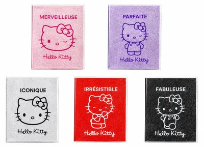 Image de Lot de 5 carnets A5 Hello Kitty pailletés - 5 couleurs et motifs assortis