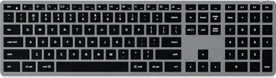 Zdjęcie produktu dla Satechi, klawiatura SLIM X3 Bluetooth USB-C QWERTY z podwietleniem i klawiatur numeryczn, szara