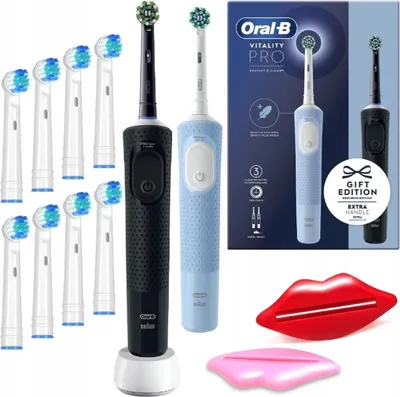 Produktbild von Oral-B | Elektrische Zahnbürsten - Vitality Pro D103 - Schwarz und Blau - 3 Reinigungsmodi - 7600 Bewegungen/Minute