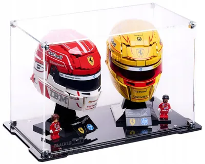 Immagine prodotto di Vetrina nera per LEGO® 43022, 43014 – Caschi Ferrari HP Leclerc e Hamilton