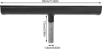 A black tool rest for a wood lathe, with dimensions indicated by text and arrows.