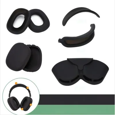 Immagine prodotto di INF AirPods Max 5-in-1: Custodia Protettiva in Silicone, Set Completo Nero