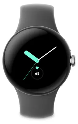Obrázek produktu pro Hodinky Google Pixel Watch LTE 41 mm stříbrné (Silver) a šedý sportovní náramek (Charcoal)
