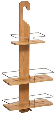 Produktbild von 5five Simply Smart Duschablage Hatchie 3 Ebenen Bambus Metall braun/silber 70cm x 31cm x 12cm