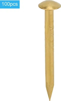 Immagine prodotto di 100 pezzi chiodi in ottone a testa tonda, stile vintage, elementi di fissaggio per il fai da te, accessori per l'installazione, lunghezza 18 mm
