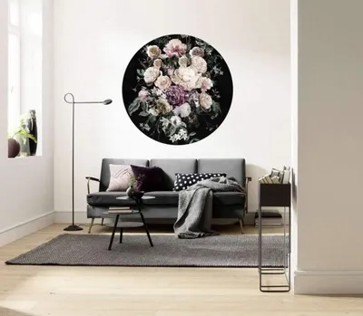 Zdjęcie produktu dla Komar tapeta flizelinowa okrągła i samoprzylepna "Zaczarowane kwiaty" - rozmiar: 125 x 125 cm (szerokość x wysokość) - 1 szt