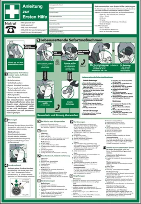 Produktbild von Dreifke® Aushang, Anleitung zur Ersten Hilfe - praxisbewährt | PVC | 410x595 ...
