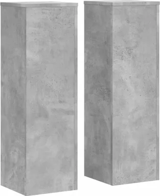 Produktbild von vidaXL Pflanzenständer 2 Stk. Betongrau 25x25x80 cm Holzwerkstoff