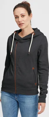 Produktbild von OXMO OXVicky Sweat Zip-Hoodie Damen Sweatjacke Kapuzenjacke Hoodie mit Kapuze Kordel Reißverschluss Eingrifftaschen Regular fit