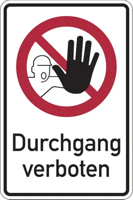 Produktbild von Dreifke® Verbotsschild, Kombischild, Durchgang verboten - DIN 4844 | Alu gepr...