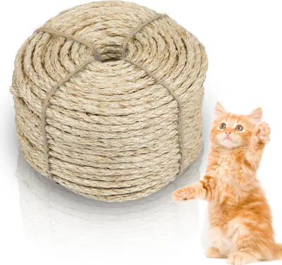 Productafbeelding van Wolketon Sisaltouw, touw voor huisdieren, sisaltouw voor katten, krabtouw, touw voor krabpalen, 10000 cm x 0,8 cm