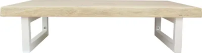 Immagine prodotto di Natural Goods Berlin lavabo OAK, rovere massiccio, lavabo da appoggio, vero legno, bordo naturale, 80 x 50 cm, con supporto a parete RECTANGULAR (bianco)