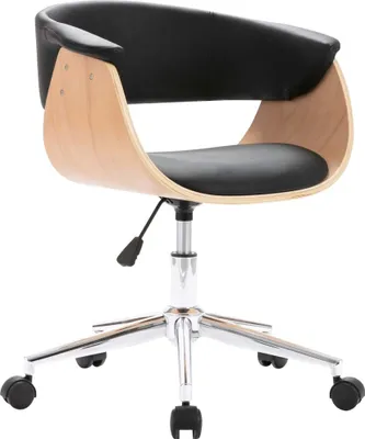 Obrázek produktu pro vidaXL Otočná kancelářská židle Black Bent Wood a umělá kůže