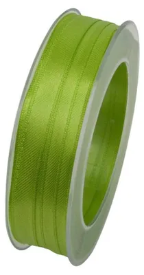 Productafbeelding van Dubbele satijnband, lint voor strikken, 10 mm (1 meter = 0,20 EUR), lichtgroen, rol van 25 meter, merk Goldina