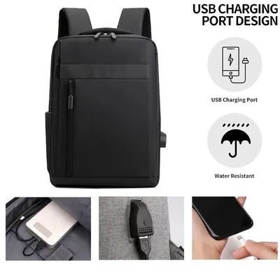 Produktbild von Laptop Rucksack Reiserucksack Handgepäck Tagesrucksack Wasserabweisende Multifunktion Laptoptasche mit USB Ladeanschluss für Business/Schule(Schwarz)