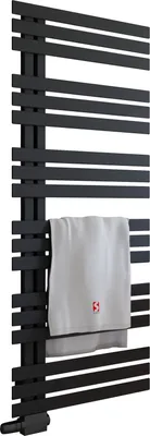 Produktbild von Schulte Heizkörper Emma, 150 x 60 cm, seitliche versetzter Mittelanschluss, Farbton Mattschwarz, Stahl pulverbeschichtet, Anschluss an Zentralheizung, Lieferung ohne Thermostat oder Heizstab