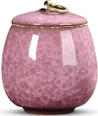 Immagine prodotto di Urna Luxe Mini 170 ML in Vetroceramica - Rosa - Per ceneri umane o di animali domestici - Urna cineraria decorativa
