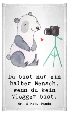 Produktbild von Mr. & Mrs. Panda Handtuch Vlogger Herz - Weiß - Geschenk, Frotteehandtuch, Gästetuch, Klein, Gästehandtuch 30x50, frottierhandtuch