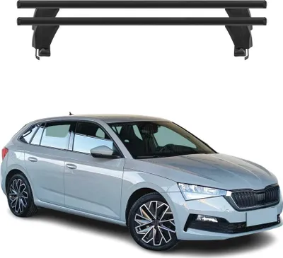 Image de Menabo Barres de toit Transversales pour Skoda Scala 2019-2025 Alu Noir 2x ABE