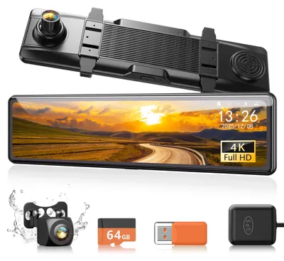 Produktbild von iZEEKER 4K Dashcam Vorne Hinten, Touchscreen Rückspiegel Kamera mit 64 GB