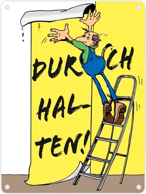 Produktbild von Durchhalten Metallschild in 15x20 cm mit Spruch