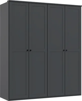 Produktbild von Drehtürenschrank >Chalet< 4 Türen, 2 Böden, 2 Stangen, Graphit - 180x210x58cm (BxHxT)