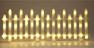 Produktbild von LED Gartenzaun Deko 8-teilig Warmweiß – 192 LEDs, 8 Lichtmodi & Timer – Außenbeleuchtung IP44 für Garten, Terrasse & Weg – Weihnachtsbeleuchtung mit Stecksystem – Christmas Gifts