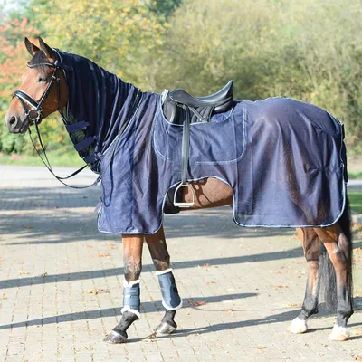 Image de Busse Couverture anti-mouches Moskito III navy avec couvre-cou, Busse_17_tailles:155