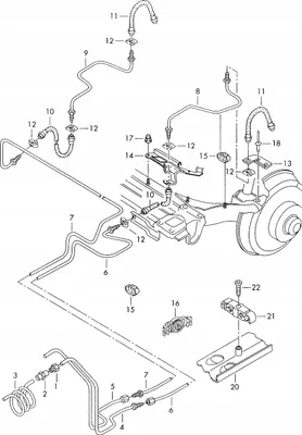 Image de Câble de frein flexible : 8D0611775J Audi A4 B5 arrière étrier