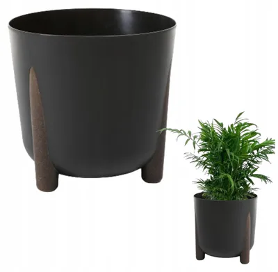 Obrázek produktu pro Květináč na nožičkách černý 24 cm stylový balkonový
