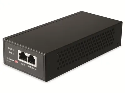 Produktbild von Edimax GP-102IT, 10 Gigabit Ethernet, 100 Gigabit Ethernet, Gigabit Ethernet, 10,100,1000 Mbit/s, IEEE 802.3af, IEEE 802.3at, IEEE 802.3bt, Schwarz, 60 W, 100 - 240 V