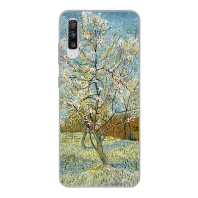 Produktbild von MuchoWow® Handyhülle Schutzhülle Hülle für Samsung Galaxy A70 Blühender Pfirsichbaum - Vincent van Gogh Silikon Softcase Handy Hülle - Schutzhaube