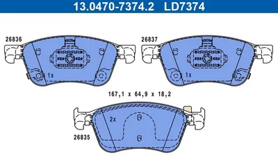Produktbild von ATE Bremsbeläge Satz Vorne für RENAULT Megane E-Tech 13.0470-7374.2
