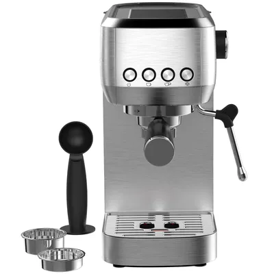 Produktbild von CM1662 Italienische halbautomatische Kaffeemaschine, 20 Bar Hochdruckpumpe, 1350W Schnellaufheizung, 1,3L abnehmbarer Wassertank, Einzel-/Doppeltassen