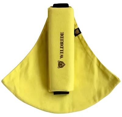Produktbild von Wildride Kindertrage, 100% Baumwolle, leichte Hüfttrage für Kleinkinder ab 9 Monate, ergonomisches Design, bis 20 kg, Zitronengelb
