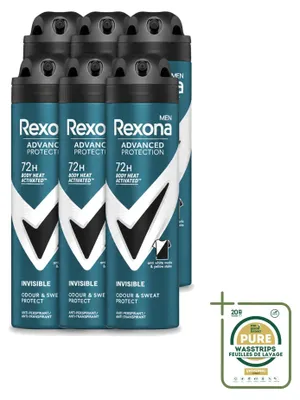 Image de 6 sprays déodorants invisibles Rexona Men Advanced Protection - 150 ml - Pack de 6