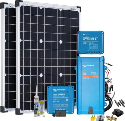 Produktbild von Offgridtec Mobil VeCore S 100W Wohnmobil Solaranlage inkl. MultiPlus12/800/35 Wechselrichter, Batterieladegrät und Laderegler - schwarz