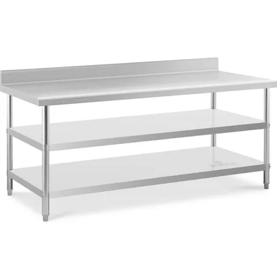 Obrázek produktu pro Expondo Royal Catering pracovní stůl z nerezové oceli – ECO – 200 x 90 cm – 500 kg – mezipodlažní deska –