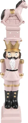 Immagine prodotto di Schiaccianoci decorativo natalizio Clayre & Eef 23 cm in poliresina rosa