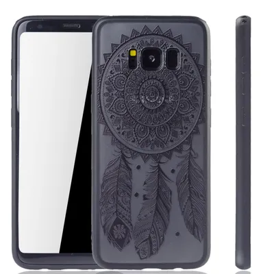 Productafbeelding van Beschermhoes met mandala-design voor Samsung Galaxy S8. Beschermhoes met dromenvanger-motief. Zwarte hoes/bumper