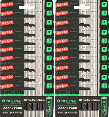 Image de PATONA Premium 200x AAA Batterien (20x10er) Pack 1,5V Alkaline