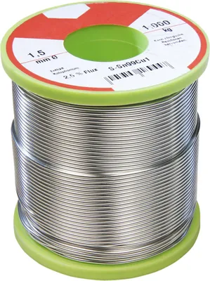 Produktbild von Lötzinn auf Rolle, 1,5mm, 1.000g, bleifrei! (99%Sn 1%Cu 2,5%Sb)