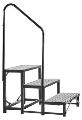 Produktbild von RV Treppe mit Handlauf, 3-stufige Tragbare Standtreppe mit 299,38 kg Tragkraft Rutschfeste Trittstufe für Camper Mobilheime Pool und Spa Robuste Außentreppe Ideal für Senioren und Haustiere